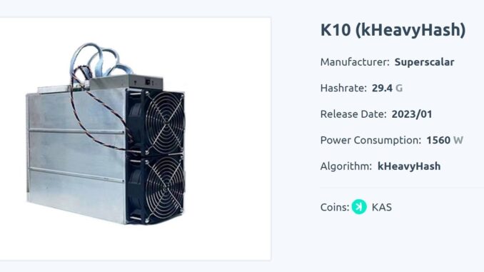 Well that didn't take long... The KASPA ASIC MINER SUPERSCALER K10